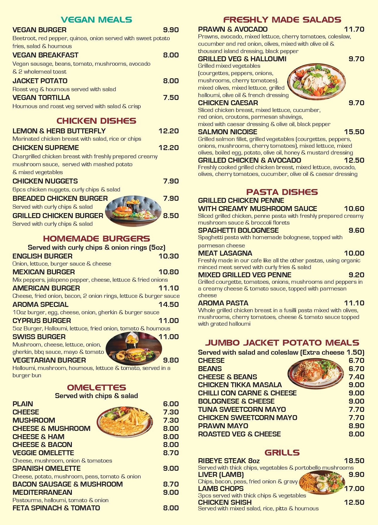 Menu - Aroma Cafe